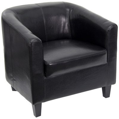 Flash Furniture BT-873-BK-GG Black LeatherSoft Upholstery Seat and Back Office Guest/Reception Chair