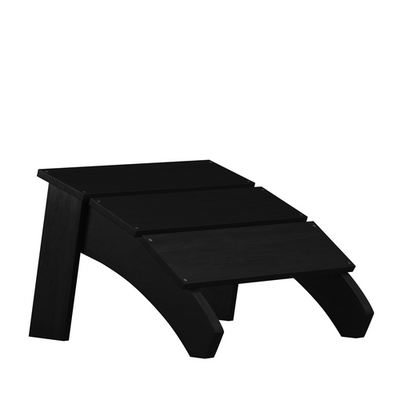 Flash Furniture JJ-C14309-BK-GG 19.5" W x 13.5" H x 20.5" D Black All-Weather Poly Resin Wood Sawyer Modern Adirondack Ottoman Foot Rest