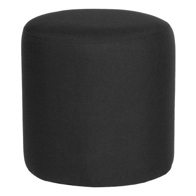 Flash Furniture QY-S10-5001-1-BK-GG 15.75" W x 16.25" H Black Fabric Taut with Black Bottom Dust Cover Avendale Ottoman / Pouf