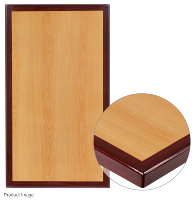 Flash Furniture TP-2TONE-3042-GG 42&quot;W x 30&quot;D Cherry Finish With Mahogany Edges Rectangular Table Top