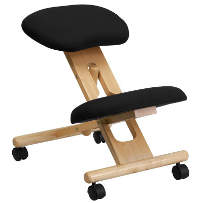 Flash Furniture WL-SB-210-GG Black Fabric Upholstered Ergonomic Kneeling Chair
