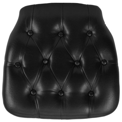 Flash Furniture SZ-TUFT-BLACK-GG 15.75" W x 15.75" D x 1.5" H Black Resin or Wood Chair Cushion