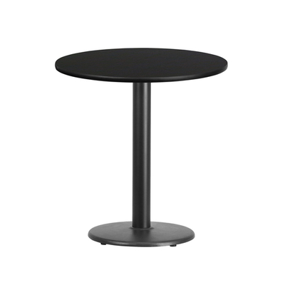 Flash Furniture XU-RD-24-BLKTB-TR18-GG 24&quot; Dia. Round Black Laminated Dining Height Table with Pedestal Base