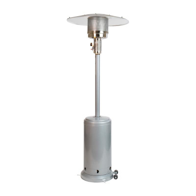 Flash Furniture NAN-HSS-AGH-SL-GG Silver Portable Stainless Steel Frame Outdoor Patio Heater - 40,000 BTU