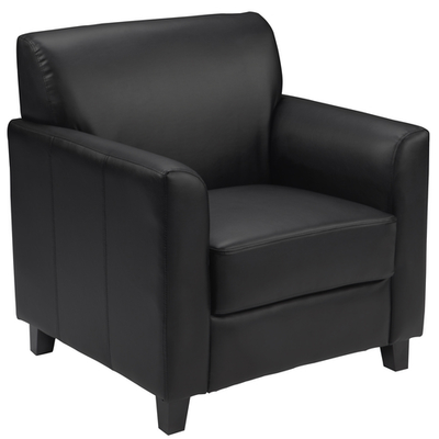Flash Furniture BT-827-1-BK-GG Black LeatherSoft Upholstery Seat and Back Hercules Diplomat Series Reception Chair