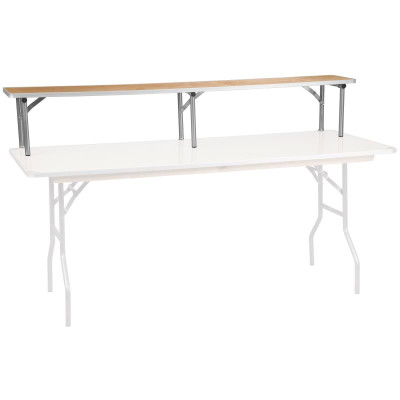 Flash Furniture XA-72-RS-GG 72"W x 12"D x 12"H Birchwood Hardwood Surface Silver Powder Coated Legs Bar Top Riser