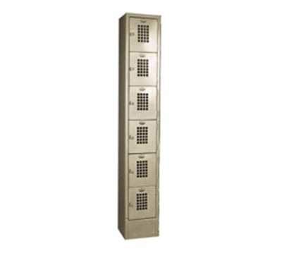 Winholt WL-66 12" W x 12" D x 78" H 6-Tier Floor Mounted Beige Finish Fully Assembled Lockers