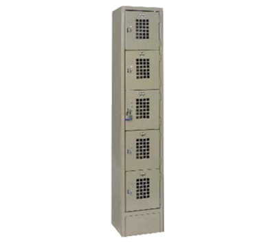 Winholt WL-55 Beige 10" x 12" x 12" Compartment 1 Column 5 Doors Per Column Five Tier Locker