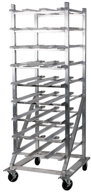 Winholt CR-162M 27 1/2" W x 35" D x 76" H Mobile Design with Casters 1 1/2" Welded Aluminum Tubing Can Storage Rack