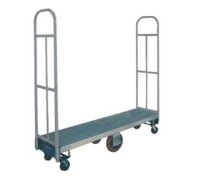 Winholt 300-60D-PU 2000 Lb. 16" x 60" Deck Single Platform Steel Frame Anti-Skid Diamond Plate Steel Deck U-Boat Utility Cart
