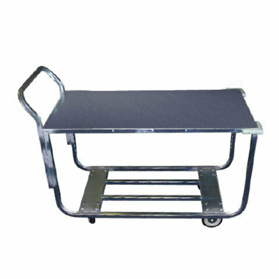 Winholt WX-1000KA-B-WM 700 Lb. Galvanized Solid Top Shelf Tubular Bottom Shelf with Vertical Upright Frame Polyurethane Swivel Casters Stocking &amp; Marking Cart