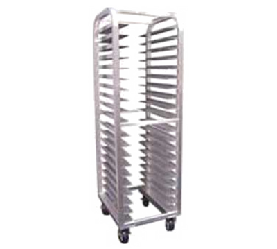 Winholt AL-1820-HD Mobile Full Height Open Sides 18" x 26" Sheet Pans Capacity Welded Aluminum Construction End Loading Pan Rack