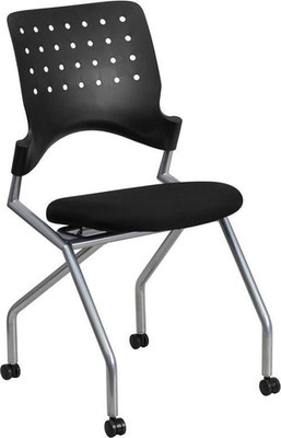 Flash Furniture WL-A224V-GG 18.75&quot; W x 20&quot; D x 36&quot; H Black Spacesaver Galaxy Mobile Nesting Chair
