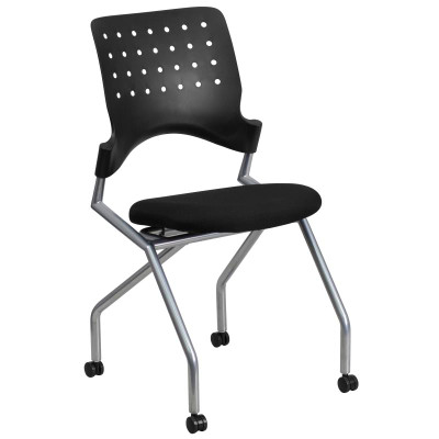 Flash Furniture WL-A224V-GG 18.75" W x 20" D x 36" H Black Spacesaver Galaxy Mobile Nesting Chair