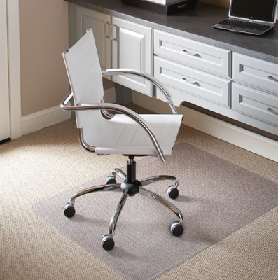 Flash Furniture MAT-121704-GG 36" W x 48" D x 2/25" H Clear Vinyl Straight Edge Chair Mat