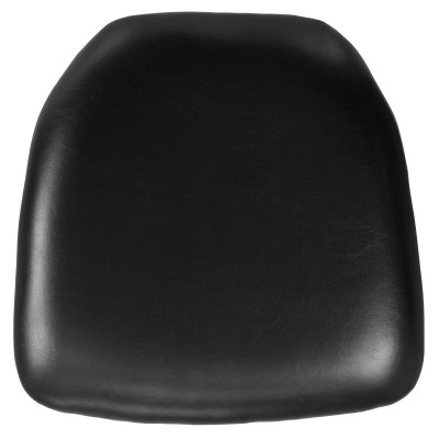 Flash Furniture BH-BK-HARD-VYL-GG 15.5" W x 15.5" D x 2" H Black Resin or Wood Chair Cushion