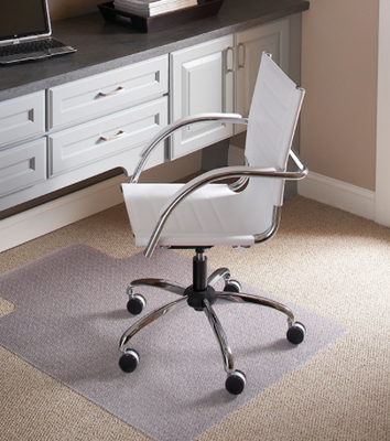 Flash Furniture MAT-CM11233FD-GG 45" W x 53" D x 2/25" H Clear Vinyl Straight Edge Chair Mat