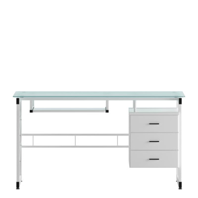 Flash Furniture NAN-WK-017-GG 55" W x 33" D x 29.75" H Frosted Tempered Glass Top Computer Desk