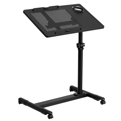 Flash Furniture NAN-JG-06B-BK-GG 22.5" W x 17.5" D x 36.5" H Black Laminate Top Mobile Computer Desk