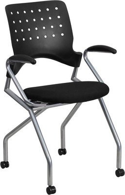 Flash Furniture WL-A224V-A-GG 18.75&quot; W x 20&quot; D x 36&quot; H Black Spacesaver Galaxy Mobile Nesting Chair