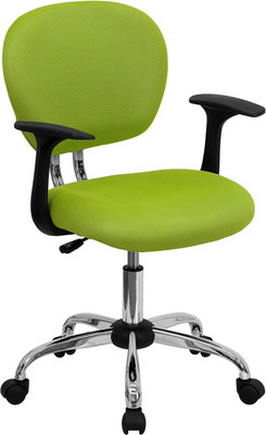 Flash Furniture H-2376-F-GN-ARMS-GG 250 Lb. Apple Green Fabric Nylon Arms Swivel Task Chair