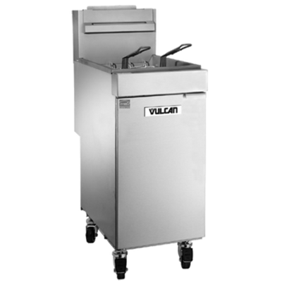 Vulcan 1VEG50M 45 Lbs. Stainless Steel Natural Gas Floor Model Fryer - 85,000 BTU