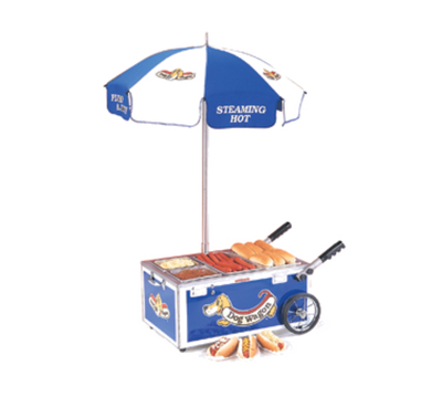 Nemco 6550-DW Blue Stainless Stainless Steel Mini Counter Top Hot Dog Steamer Cart - 120 Volts, 1200 Watts