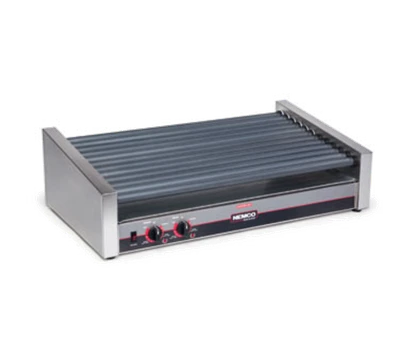 Nemco 8050SX-SLT-RC GripsIt Coated Rollers Slanted Roller-Type Roll-A-Grill® Hot Dog Grill - 120V