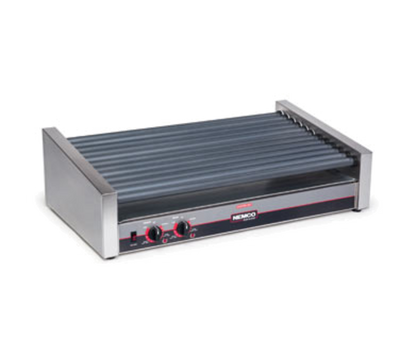 Nemco 8050SX-SLT-RC GripsIt Coated Rollers Slanted Roller-Type Roll-A-Grill® Hot Dog Grill - 120V