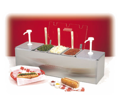 Nemco 88100-CB-1 Stainless Steel Pans With Pumps Roll-A-Grill® Condiment Station