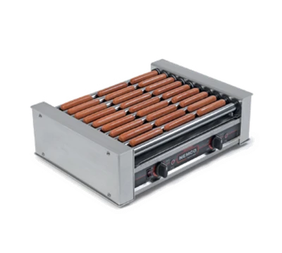 Nemco 8027 27 Hot Dogs Capacity Aluminum and Stainless Steel Roll-A-Grill Hot Dog Grill - 120 Volts
