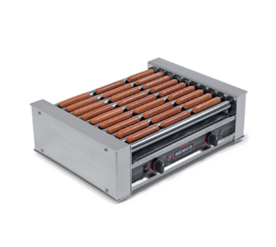 Nemco 8027 27 Hot Dogs Capacity Aluminum and Stainless Steel Roll-A-Grill Hot Dog Grill - 120 Volts