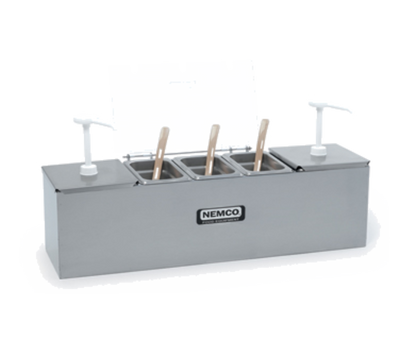 Nemco 88100-CB-2 Stainless Steel Pans With Pumps Roll-A-Grill® Condiment Station