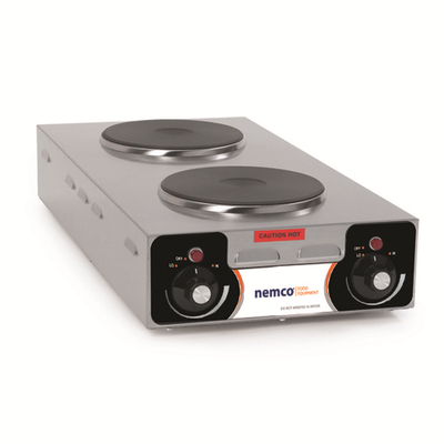 Nemco 6310-3 Solid Cast Iron Alloy Vertical 2 Burner Electric Countertop Hotplate - 120 Volts