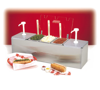 Nemco 88100-CB-3 Stainless Steel Pans With Pumps Roll-A-Grill® Condiment Station