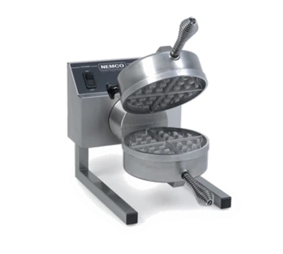 Nemco 7020A-S240 Stainless Steel Construction With Removable Cast Aluminum Grid Single Round Belgian Waffle Baker - 240 Volts