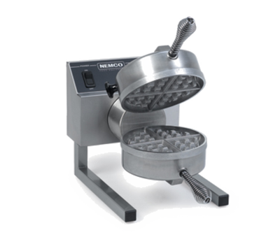 Nemco 7020A-S240 Stainless Steel Construction With Removable Cast Aluminum Grid Single Round Belgian Waffle Baker - 240 Volts