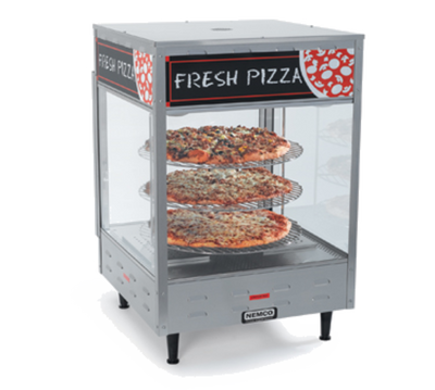 Nemco 6451 18" Dia. Racks Stainless Steel 3 Tiered Rotating Pizza Merchandiser - 120 Volts 1-Ph