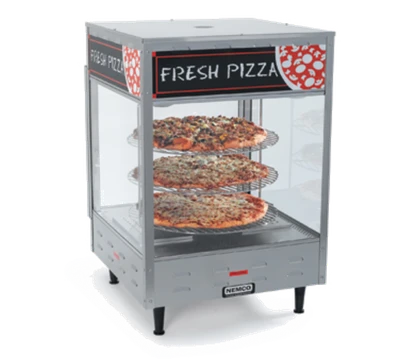 Nemco 6451 18" Dia. Racks Stainless Steel 3 Tiered Rotating Pizza Merchandiser - 120 Volts 1-Ph