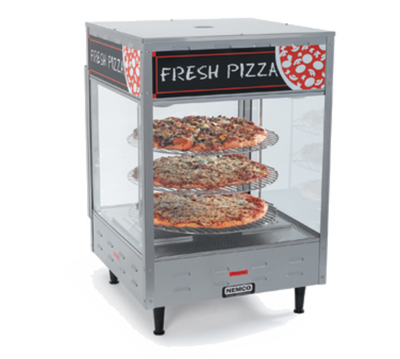 Nemco 6451 18" Dia. Racks Stainless Steel 3 Tiered Rotating Pizza Merchandiser - 120 Volts 1-Ph