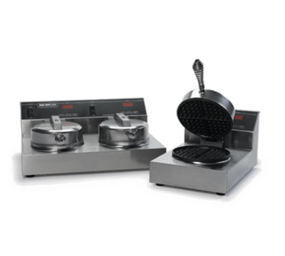Nemco 7000A-2S240 Cast Aluminum Grid with Silverstone Stainless Steel Construction Single Waffle Baker - 240 Volts