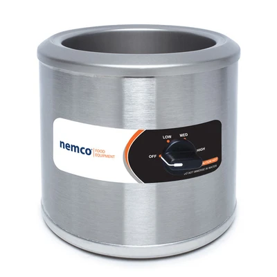 Nemco 6102A 7 Quart Stainless Steel Countertop Round Cooker/Warmer - 120 Volts 1050 Watts