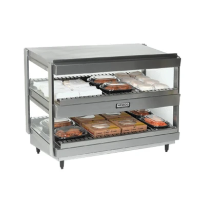 Nemco 6480-24 24" W Aluminum Dissipater Stainless Steel Exterior Horizontal Dual Shelf Merchandiser - 120 Volts, 1160 Watts