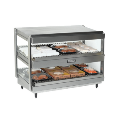 Nemco 6480-24 24" W Aluminum Dissipater Stainless Steel Exterior Horizontal Dual Shelf Merchandiser - 120 Volts, 1160 Watts