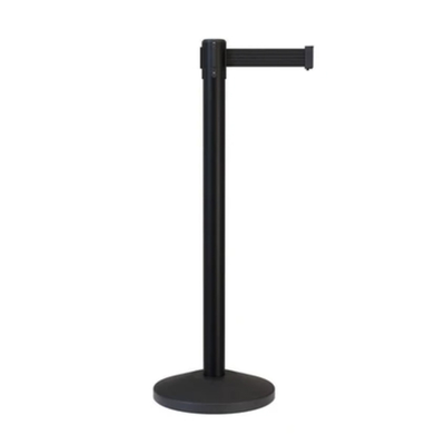 JMC Furniture BRBS - BLACK STANCHION 36" H Black with 78" Retractable Black Belt Stanchion Post