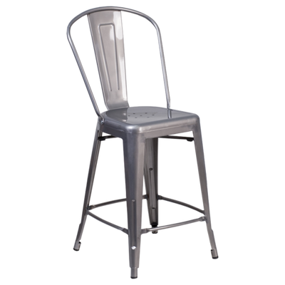 JMC Furniture HUDSON SERIES BARSTOOL All Metal Frame Clear Coat Finish Indoor Hudson Series Barstool