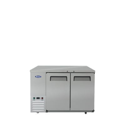 Atosa MBB48GR 48" W Stainless Steel 2-Section Solid Door Back Bar Cooler - 115 Volts