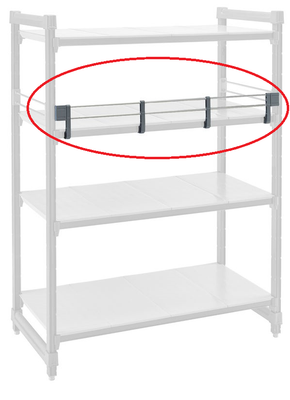 Cambro CBR48S151 44.25" W x 3" D x 2.75" H Soft Gray Polypropylene Camshelving Basic Plus End Shelf Rail Kit
