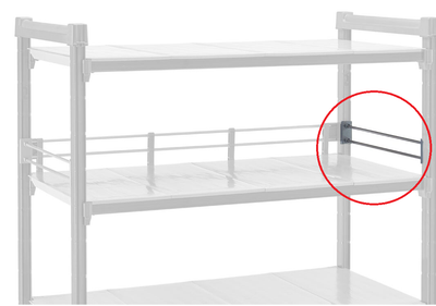 Cambro CBR24E151 20.5&quot; W x 2.25&quot; D x 1.5&quot; H Soft Gray Polypropylene Camshelving Basic Plus End Shelf Rail Kit
