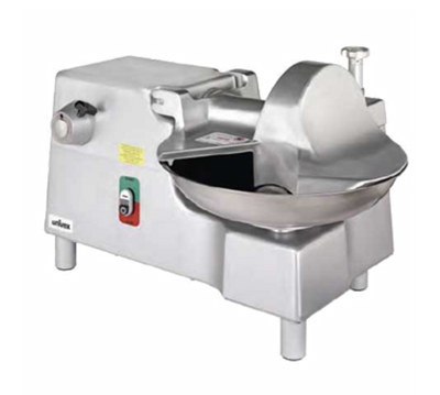 Univex BC18 34.5" W x 23.5" D x 21" H Twin Stainless Steel Knives 14" Diameter Stainless Steel Bowl 22 RPM Bowl Cutter with Built in #12 PTO Hub - 115 Volts 1-Phase